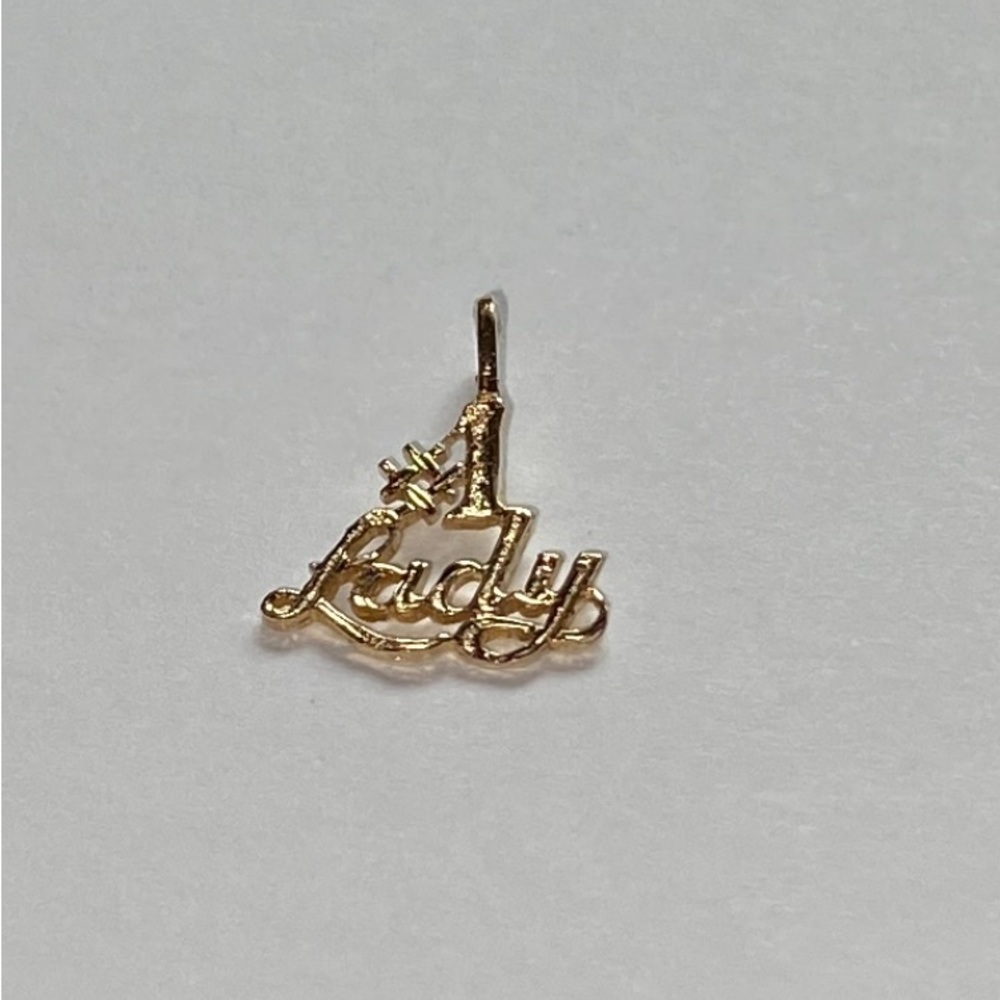 VINTAGE 1940’s 14KT #1 LADY DIAMOND CUT CHARM• J. THOMAS